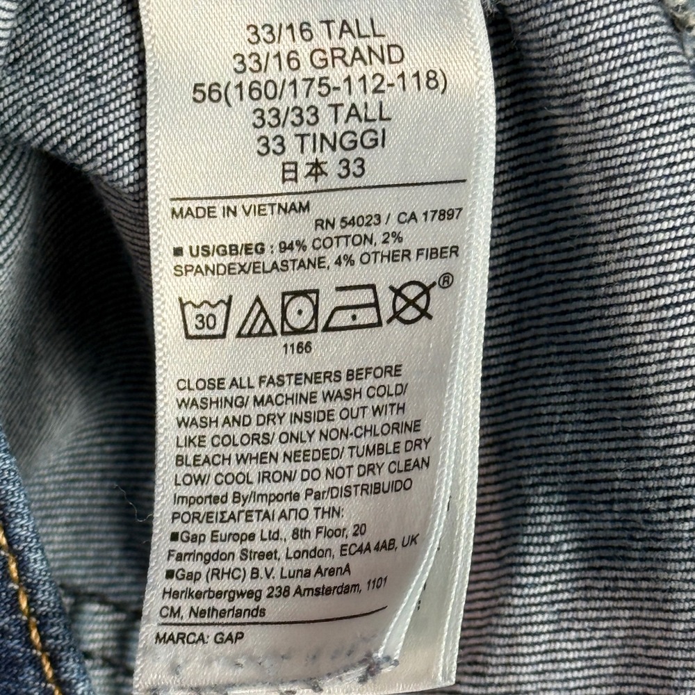 Womens Gap Classic Straight Jeans | 33 Waist - Size 16 | Tall Dark Wash Mid Rise - Picture 7 of 13